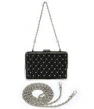 Evening Bag - Quilted w/ Studs - Black  - BG-1135AS-BK